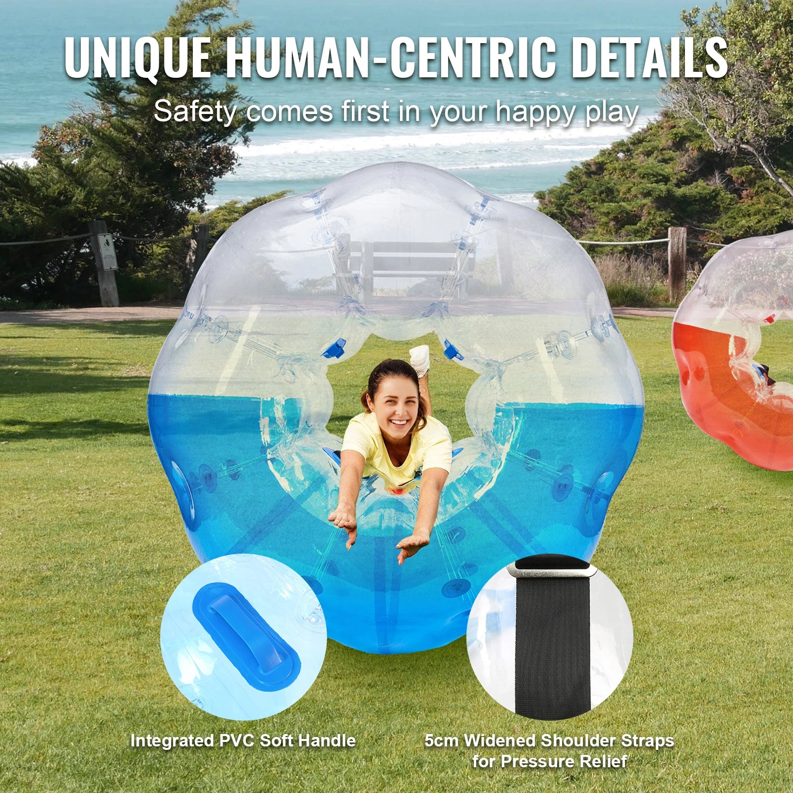 SucceBuy 2-Pack Inflatable Bumper Balls — Durable Bubble Soccer Set