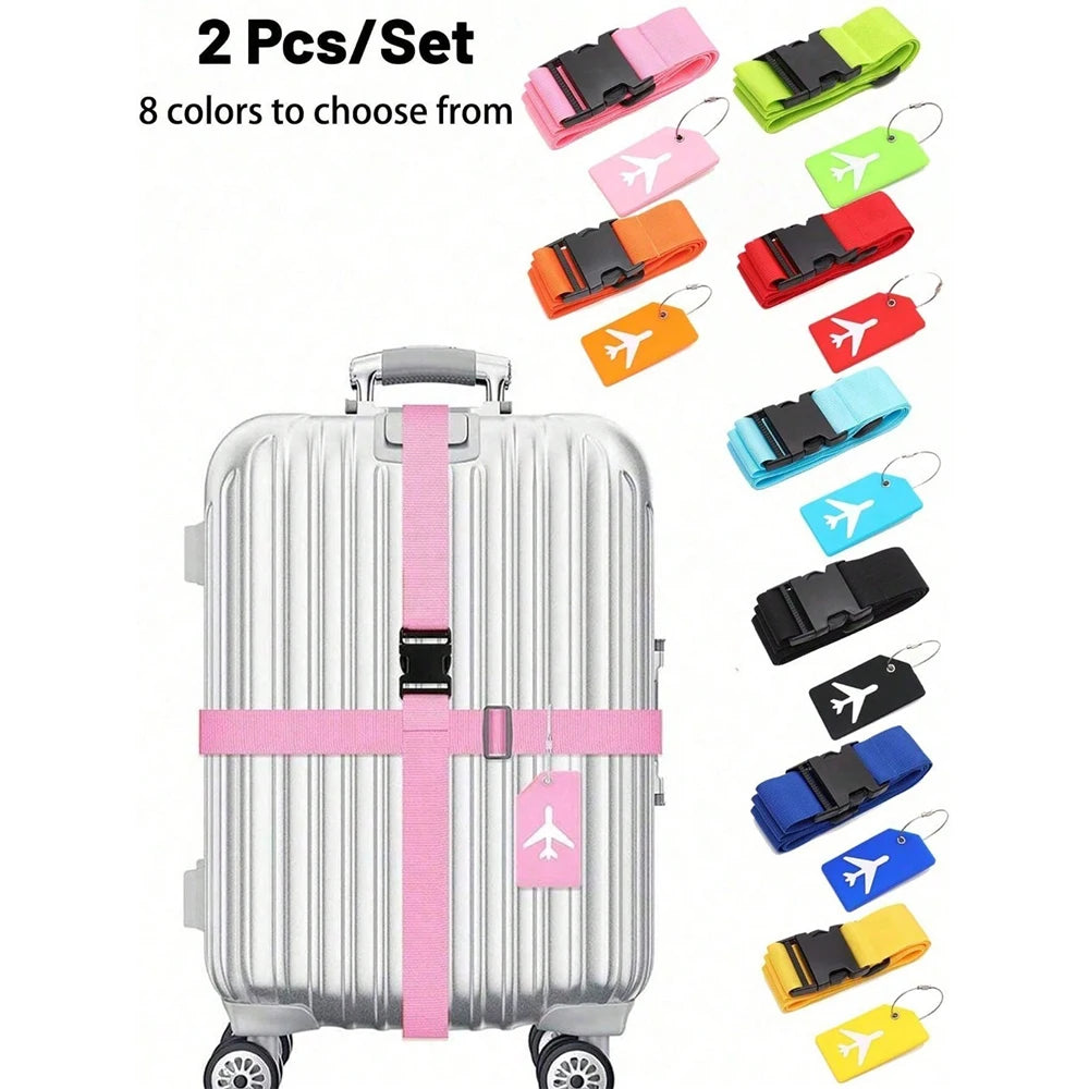 NYXIA Luggage Strap and Tag Set — Durable Travel Security Accessories