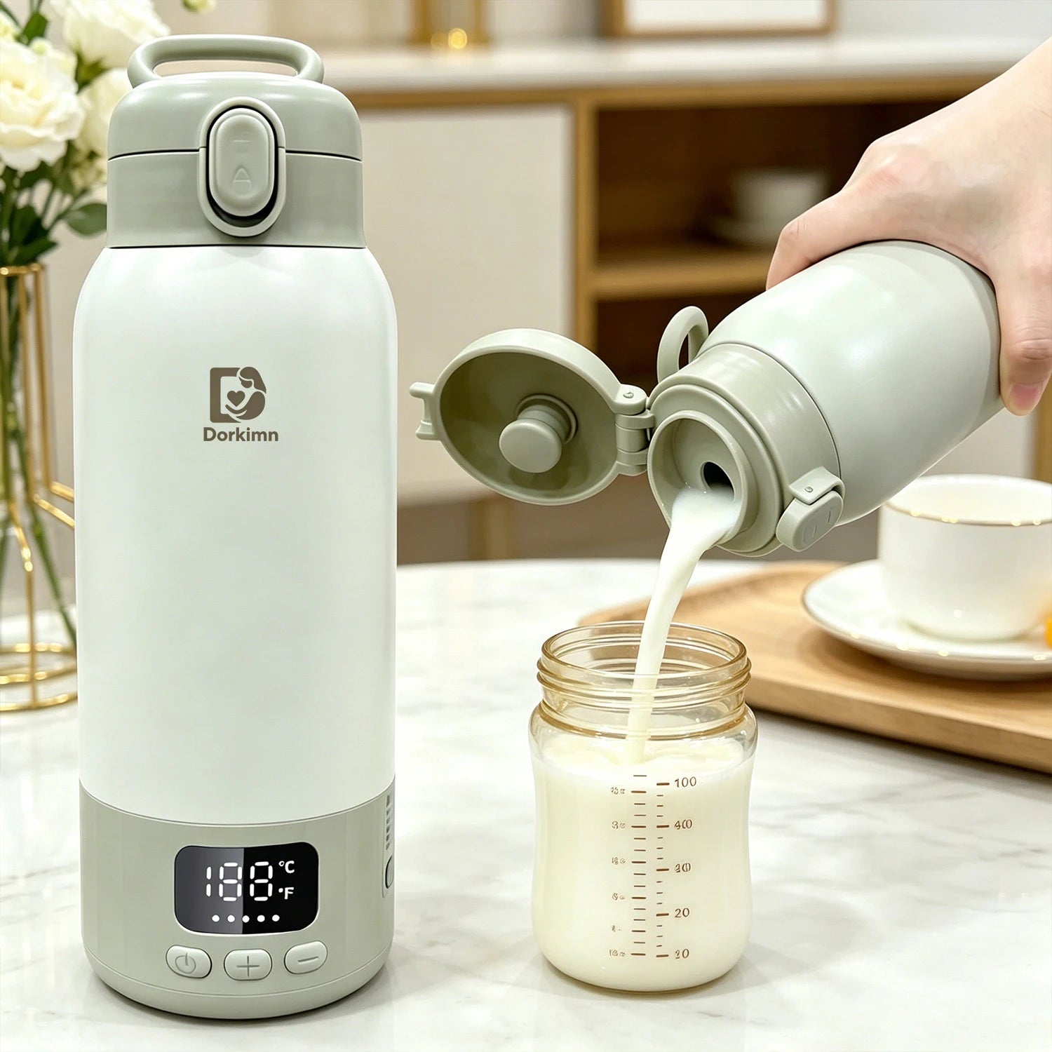 USB Rechargeable Heated Water Bottle — 500ml Digital Display Thermos