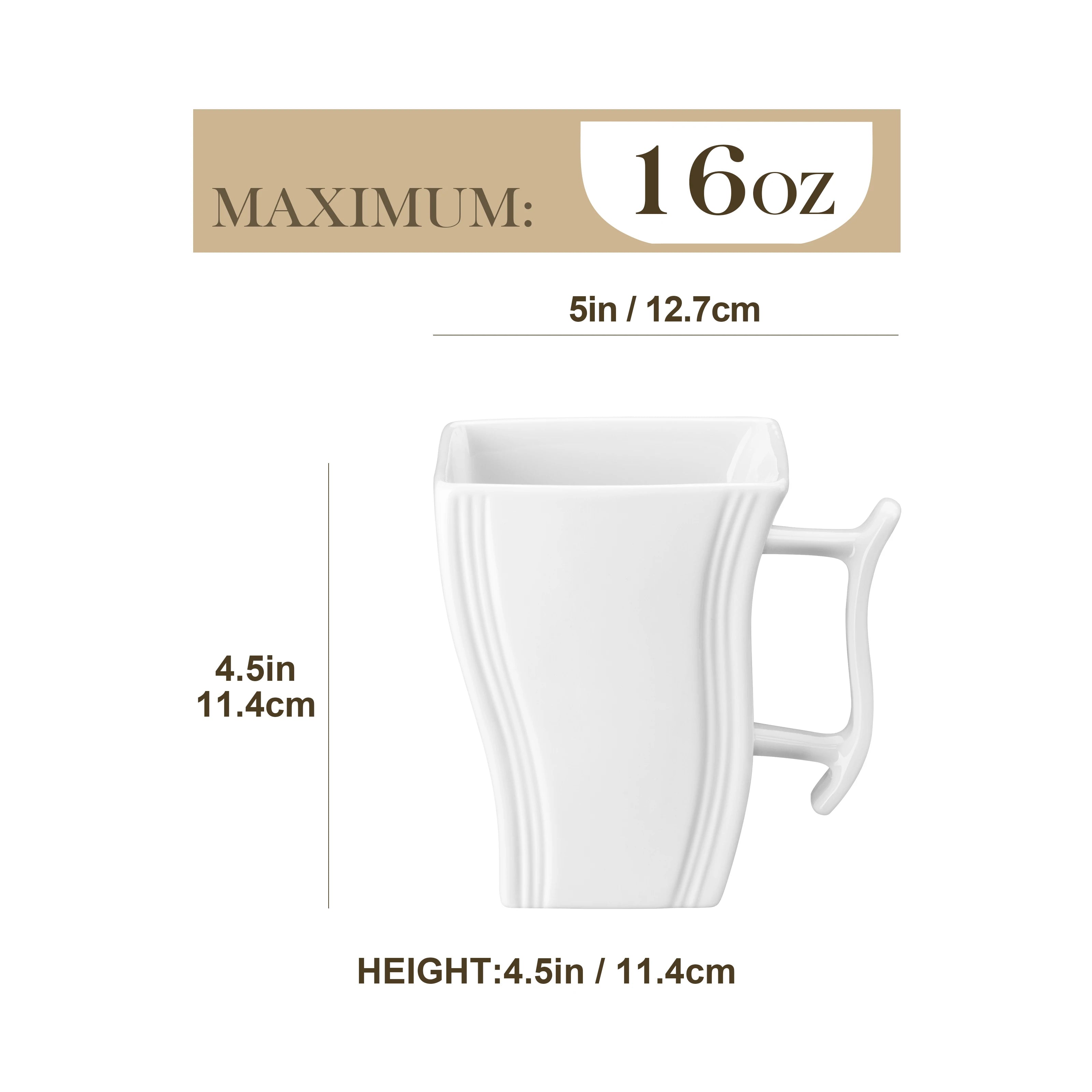 MALACASA 6-Piece Porcelain Coffee Set — Elegant Marble Style Mugs