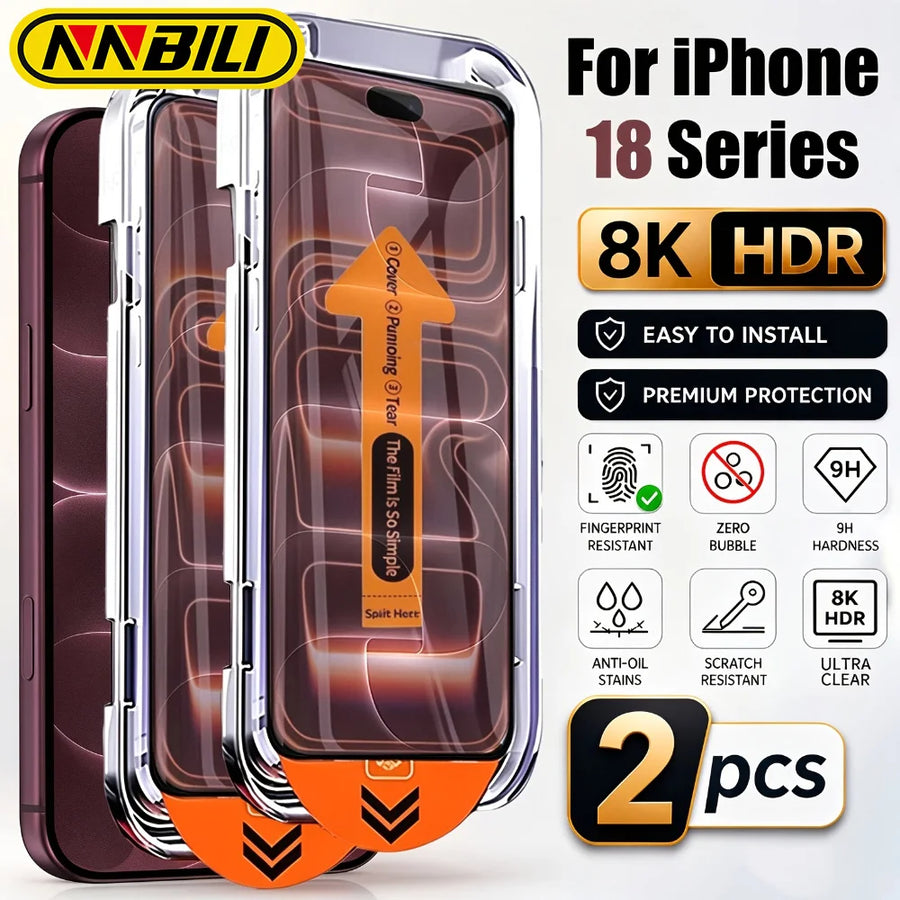NNBILI Tempered Glass Screen Protectors — Ultra HD Full Coverage Defense