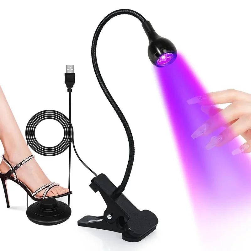 UV LED Nail Dryer Lamp — Desktop Gel Polish Curing Tool with Foot Pedal