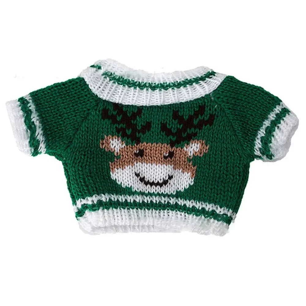Knitted Doll Sweater — Warm Santa Claus Style Outfit for 20cm Plush Toys