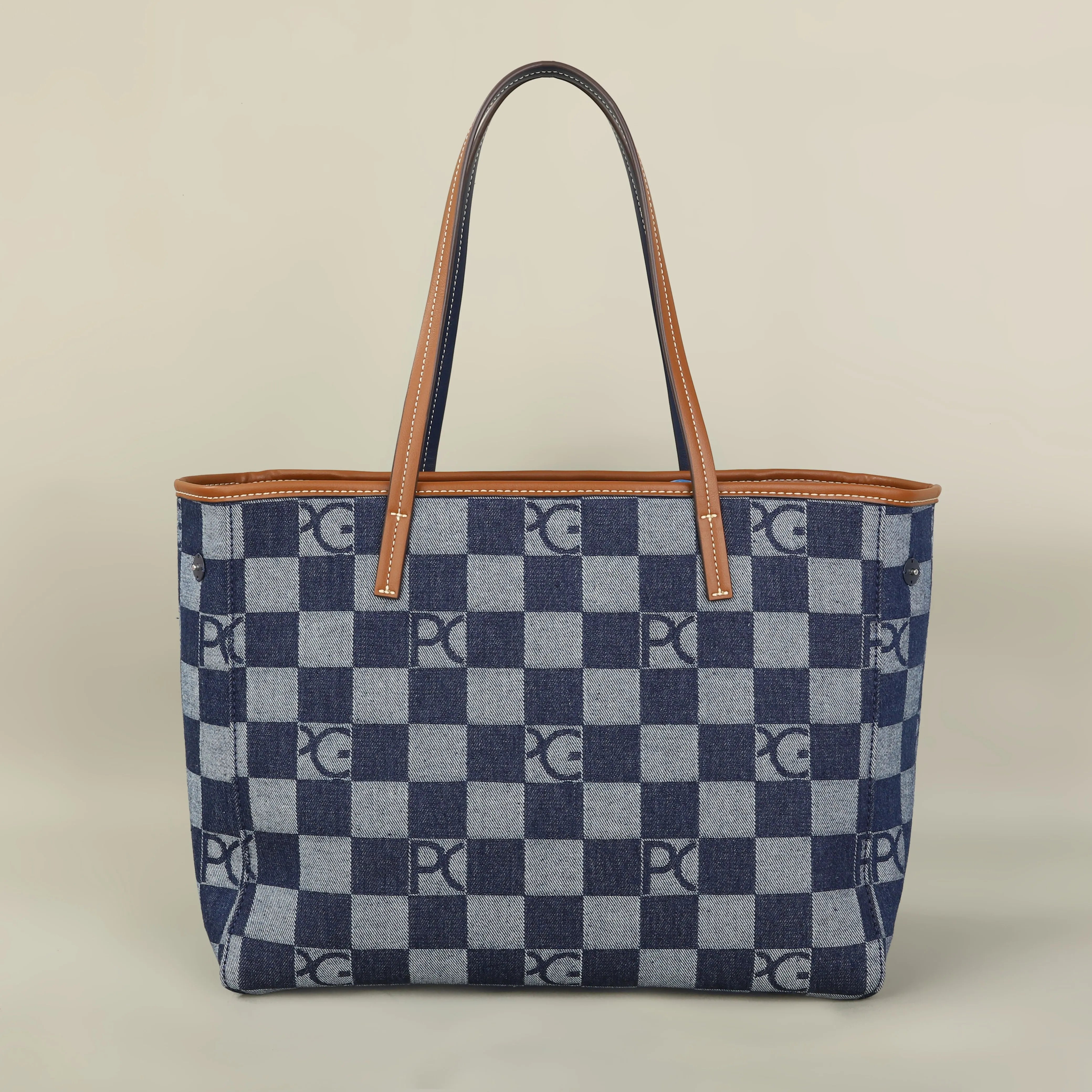 PG Latin American Style Tote Bag — Large Capacity Cowboy Splicing Design
