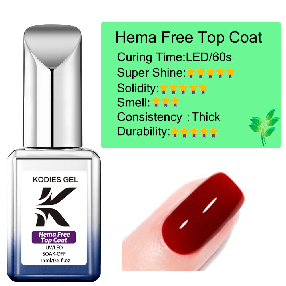 KODIES GEL Super Sticky Base Coat — Strong Semi-Permanent Nail Foundation