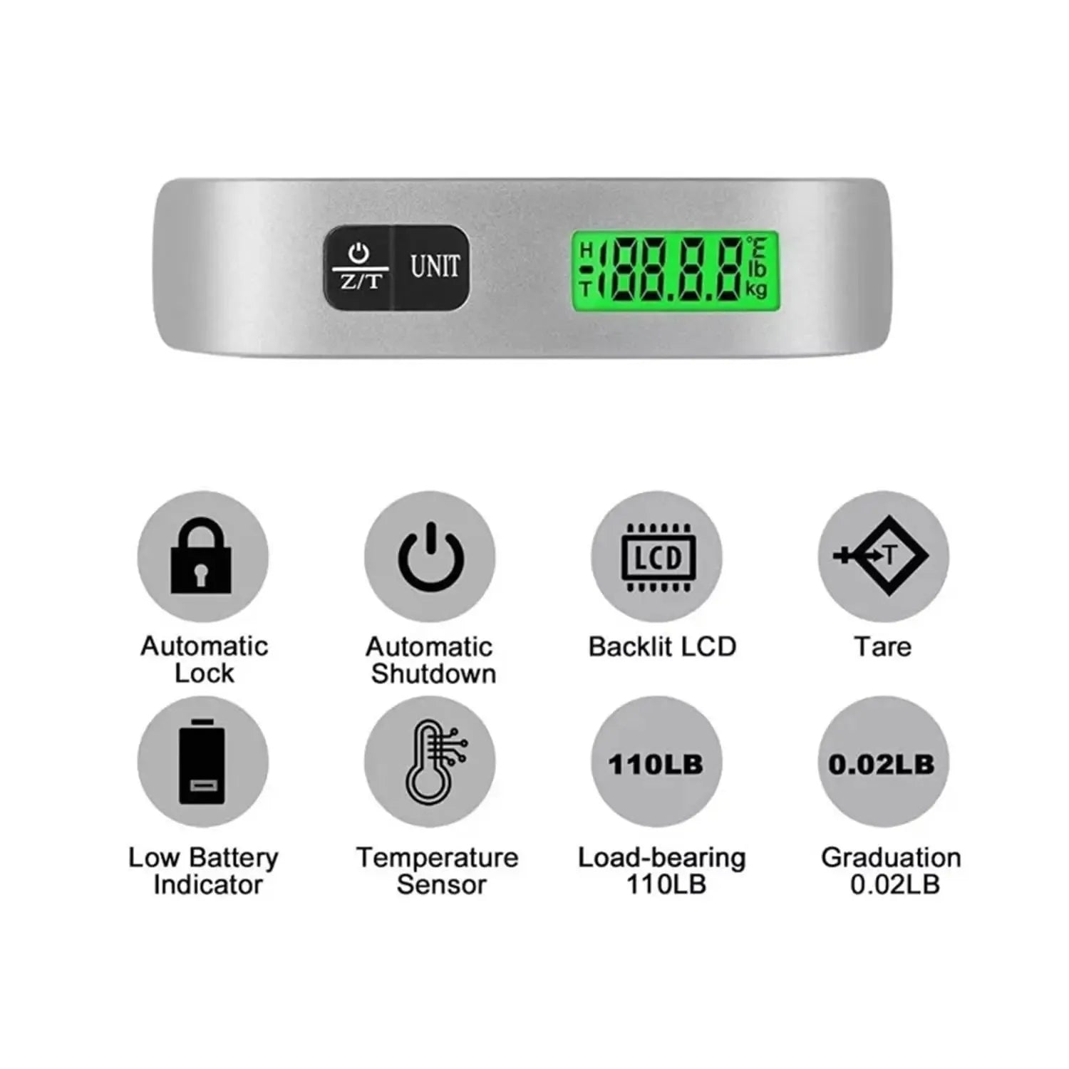 Digital Luggage Scale — Portable Handheld Weight Checker for Travel