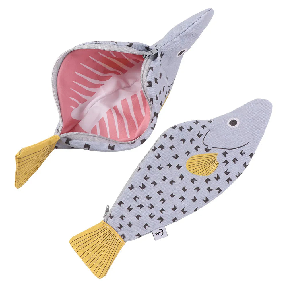 Creative Fish Shaped Pencil Case — Large Capacity Stationery Storage Bag