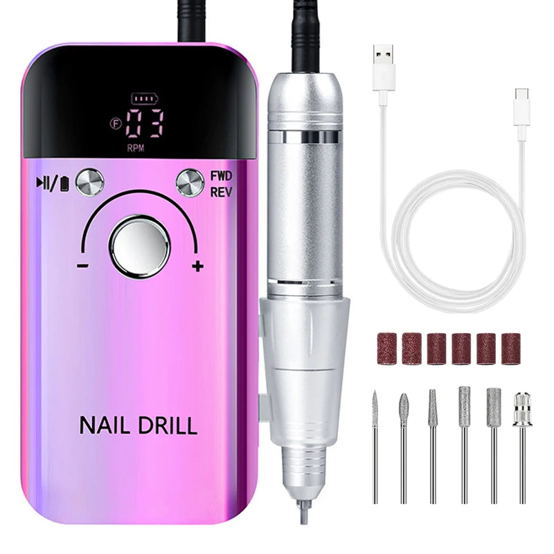 DianaBeauty Professional Nail Drill Machine — High Speed 45000RPM Portable Manicure Kit