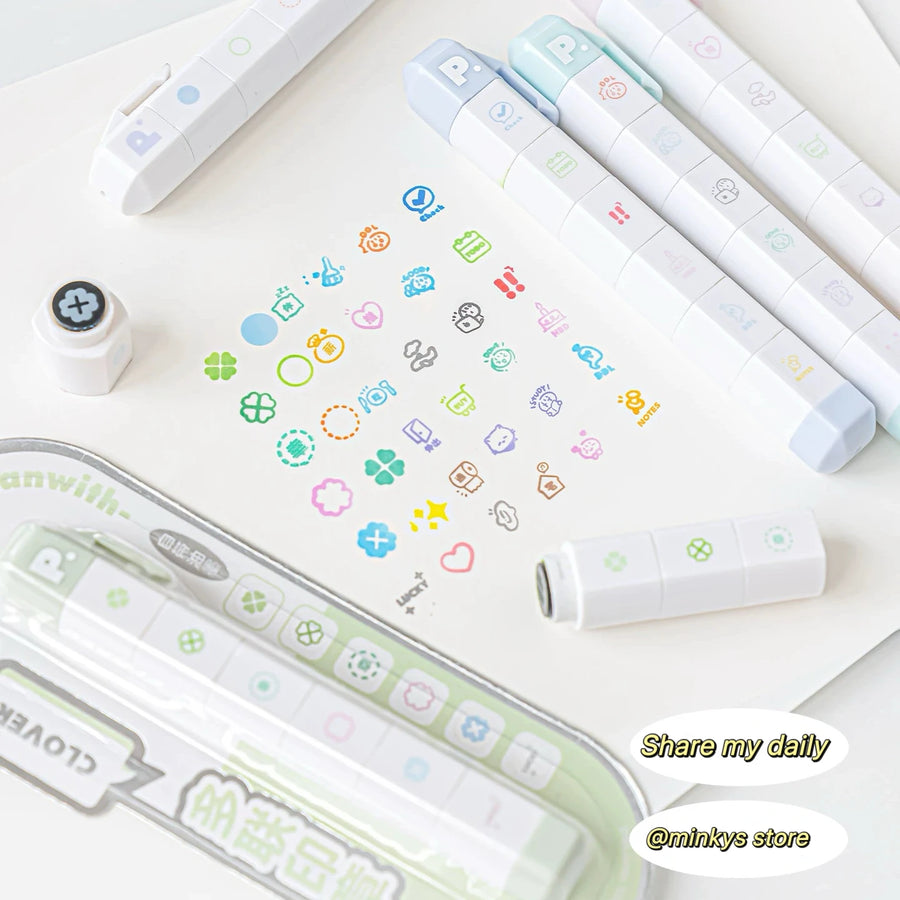 Cute Multi-link Mood Stamp Set — Kawaii Journaling & Scrapbooking Kit