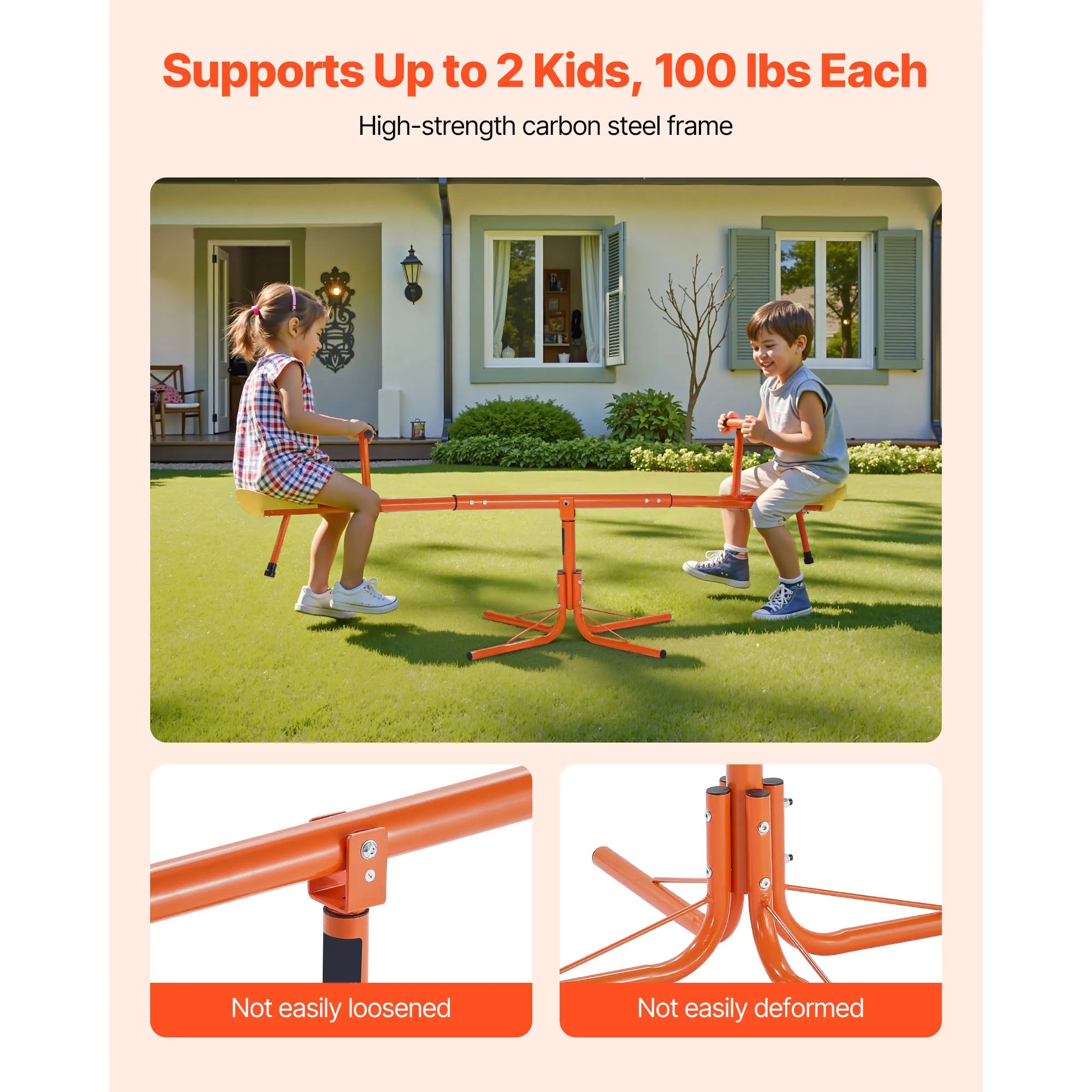 Kids Sit and Spin Teeter Totter — 360° Rotating Outdoor Seesaw