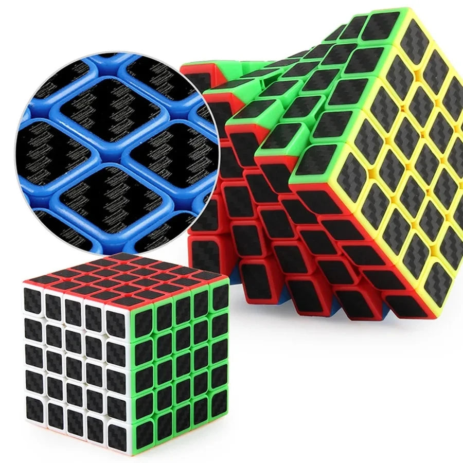 Carbon Fiber Texture Puzzle Cube Collection — Brain Teaser for All Skill Levels