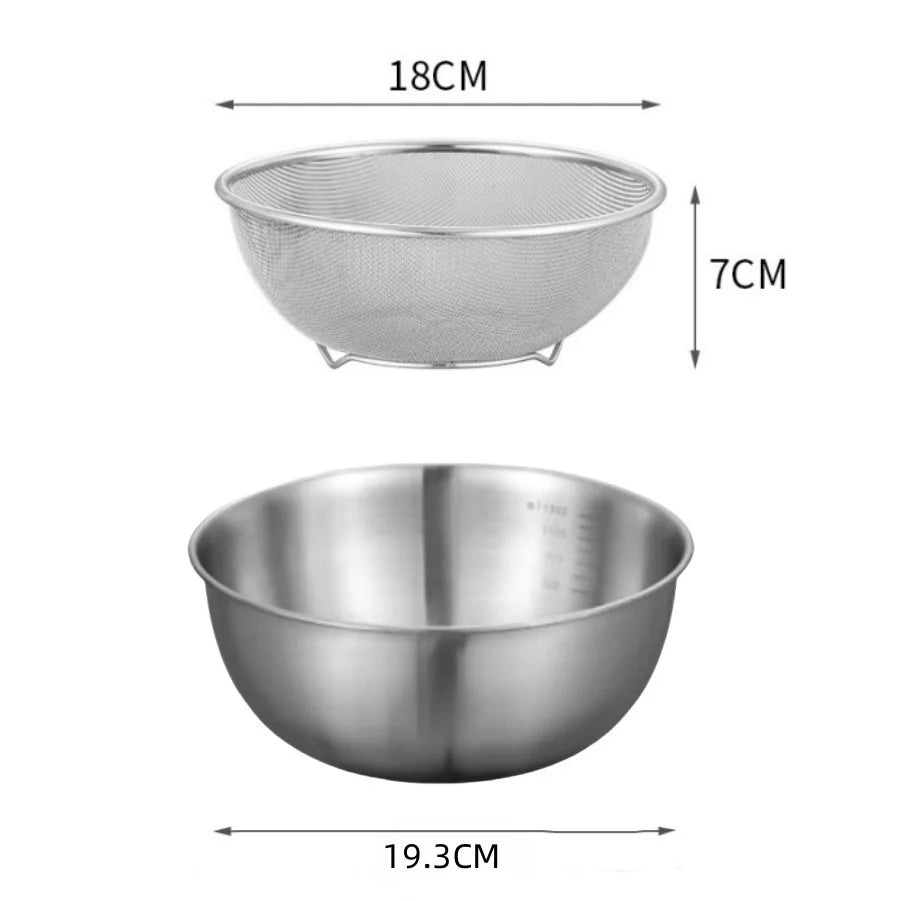 Stainless Steel Mixing Bowl Set — Versatile Kitchen Prep & Storage