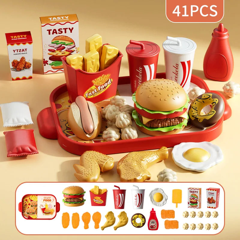 Pretend Play Kitchen Toy Set — Interactive Food Cutting & Cooking Game