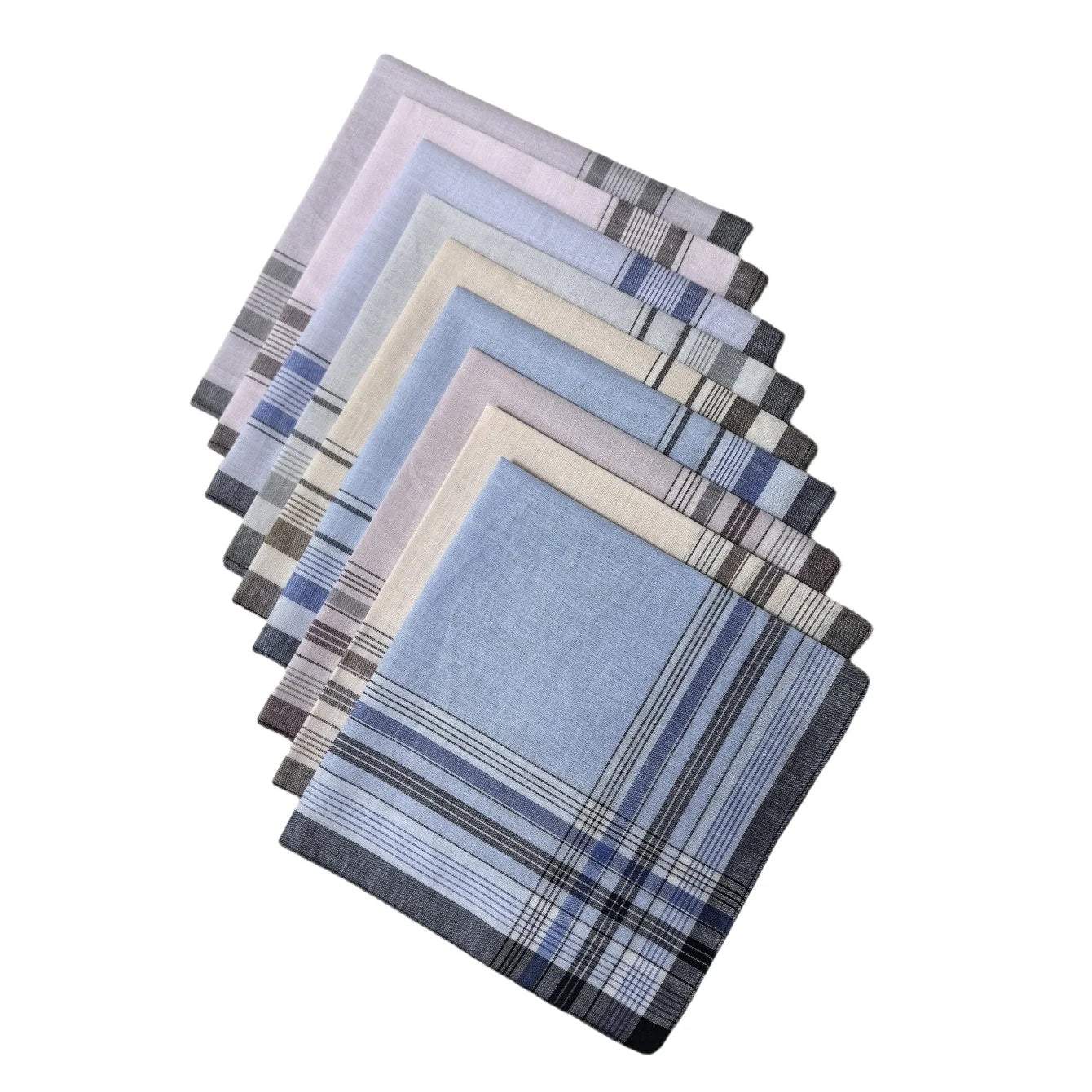 Vintage Satin Cotton Handkerchiefs — Soft Striped Design for Daily Use