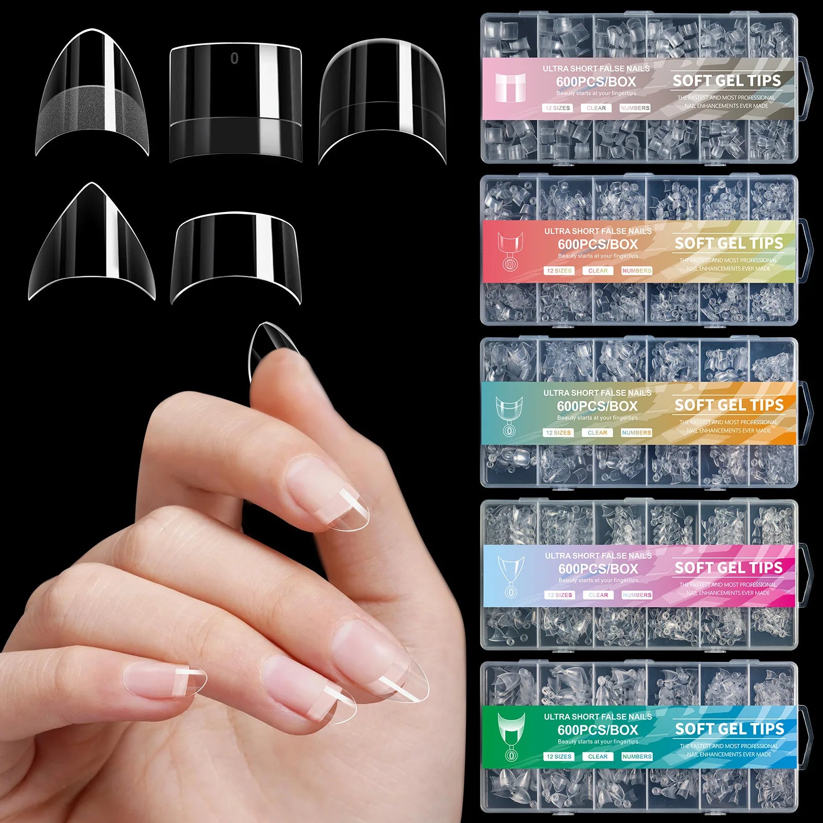 naildazzling Ultra Short French Press On Nails — Resin Manicure Tips for Home DIY