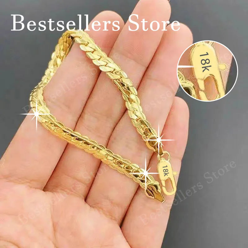 Sterling Silver & 18K Gold Embossed Bracelet — Geometric Classic Style