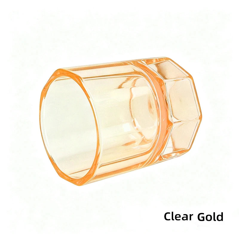myaokue-up Octagonal Nail Art Cup — Crystal Liquid Container for Monomer