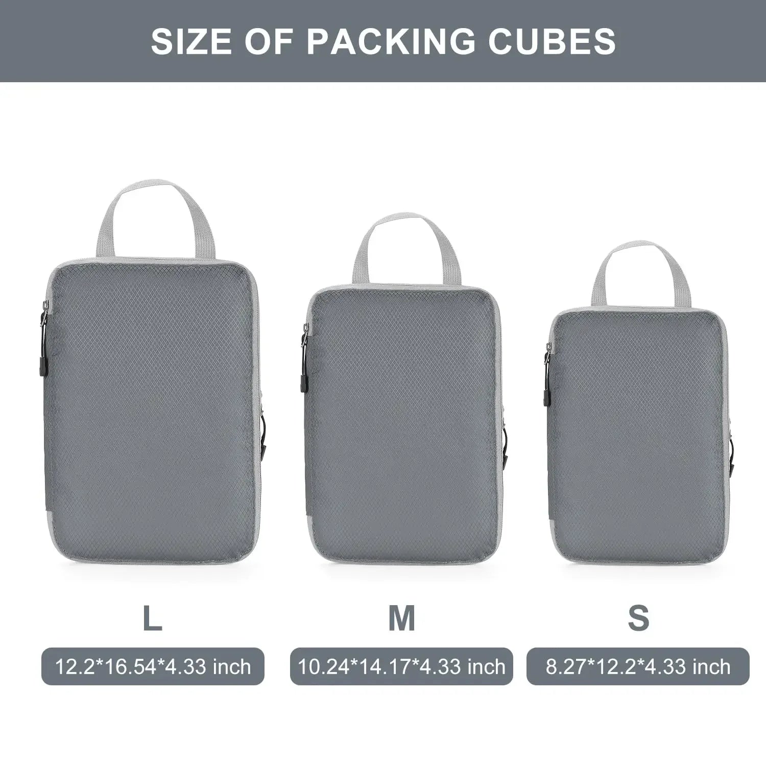 Travel Luggage Organizer Set — Compression Packing Cubes for Suitcases
