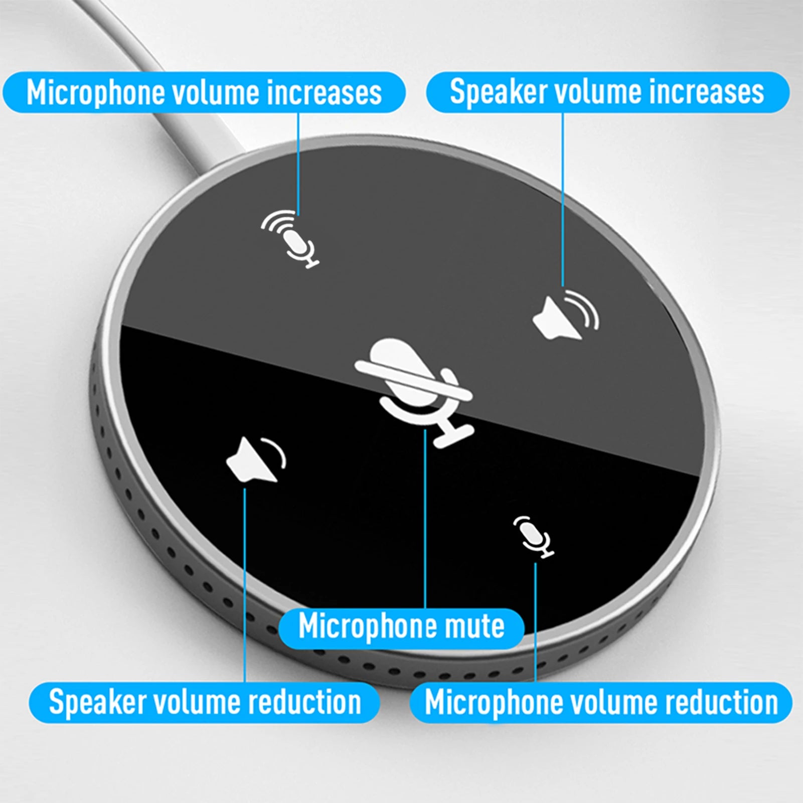 USB Conference Speakerphone — 360° Omnidirectional Desktop Microphone