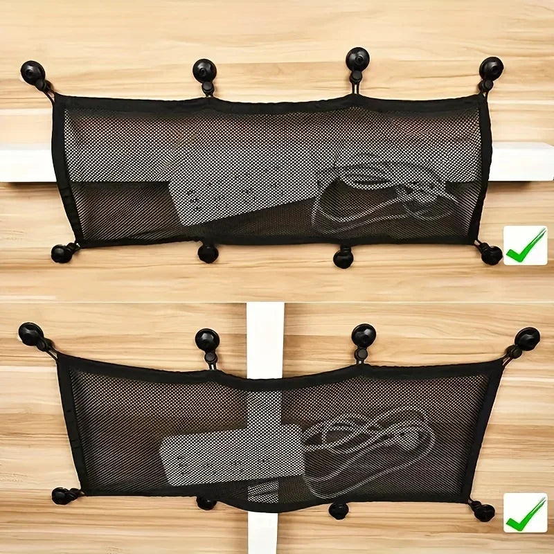 Under Desk Cable Management Net — Flexible Mesh Wire Organizer, Black
