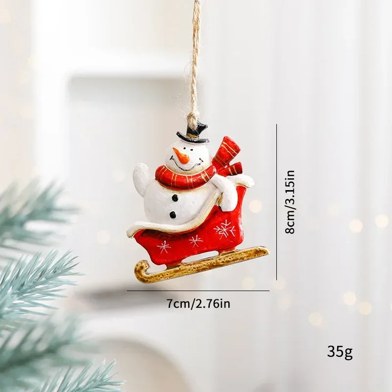 Santa Claus Christmas Tree Ornaments — Resin Hanging Pendants for Holiday Decor