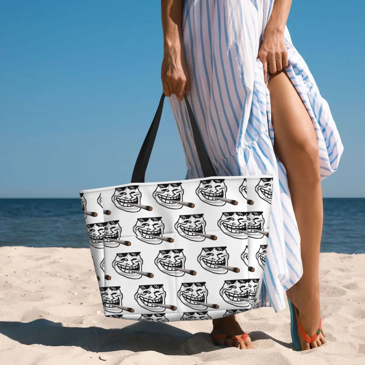 Funny Meme Graphic Tote Bag — Large Multi-Purpose Travel & Gym Bag