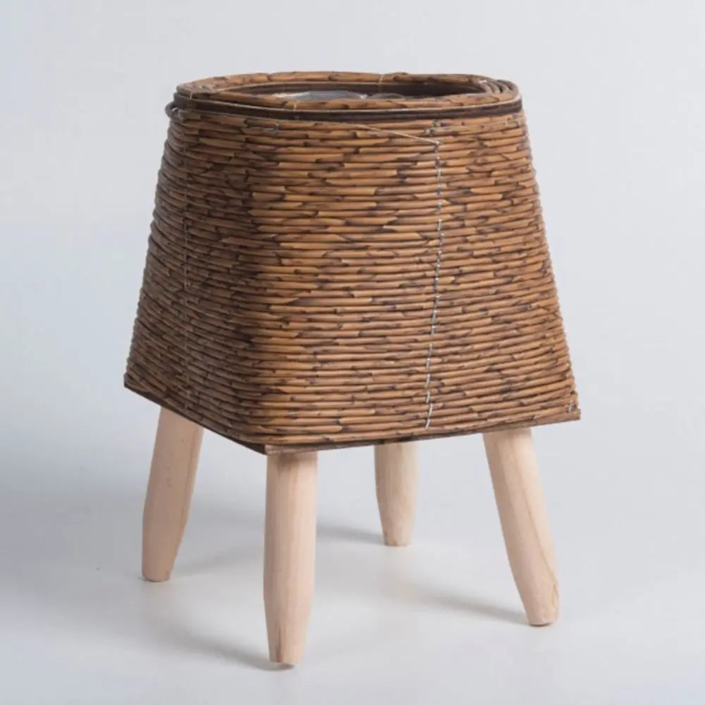 Rattan Woven Flower Pot — Decorative Plant Stand with Removable Legs
