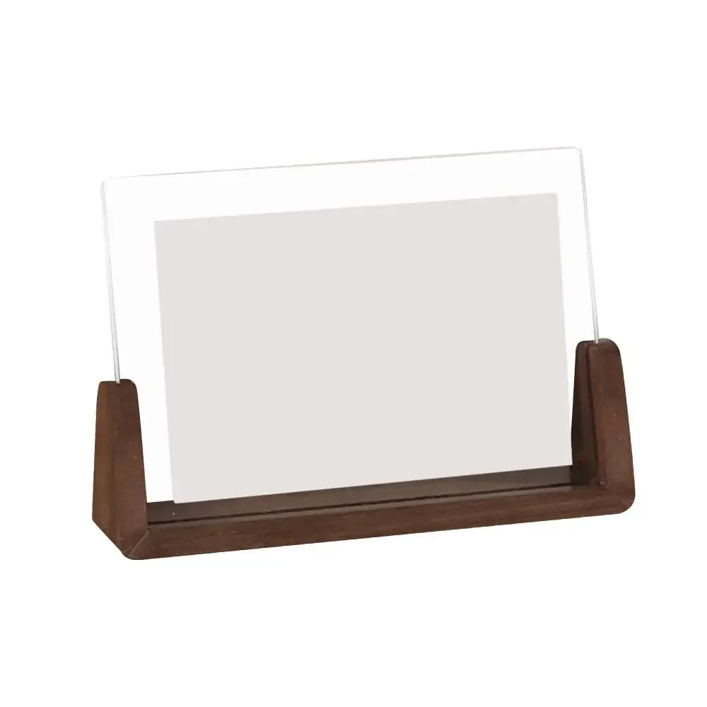 Creative U-Shaped Photo Frame — Transparent Acrylic & Wood Desktop Decor