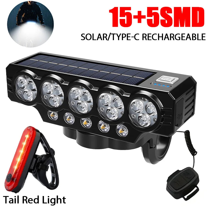 Heinast USB Rechargeable Bike LED Light — Waterproof Headlight with Integrated Horn