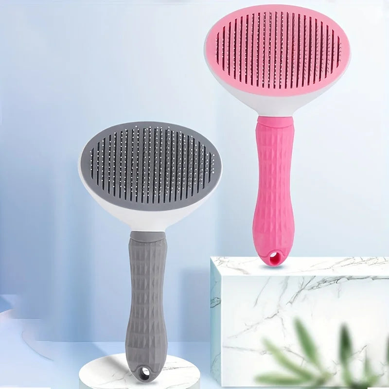One-Click Pet Hair Removal Comb — Effortless Grooming Slicker Brush
