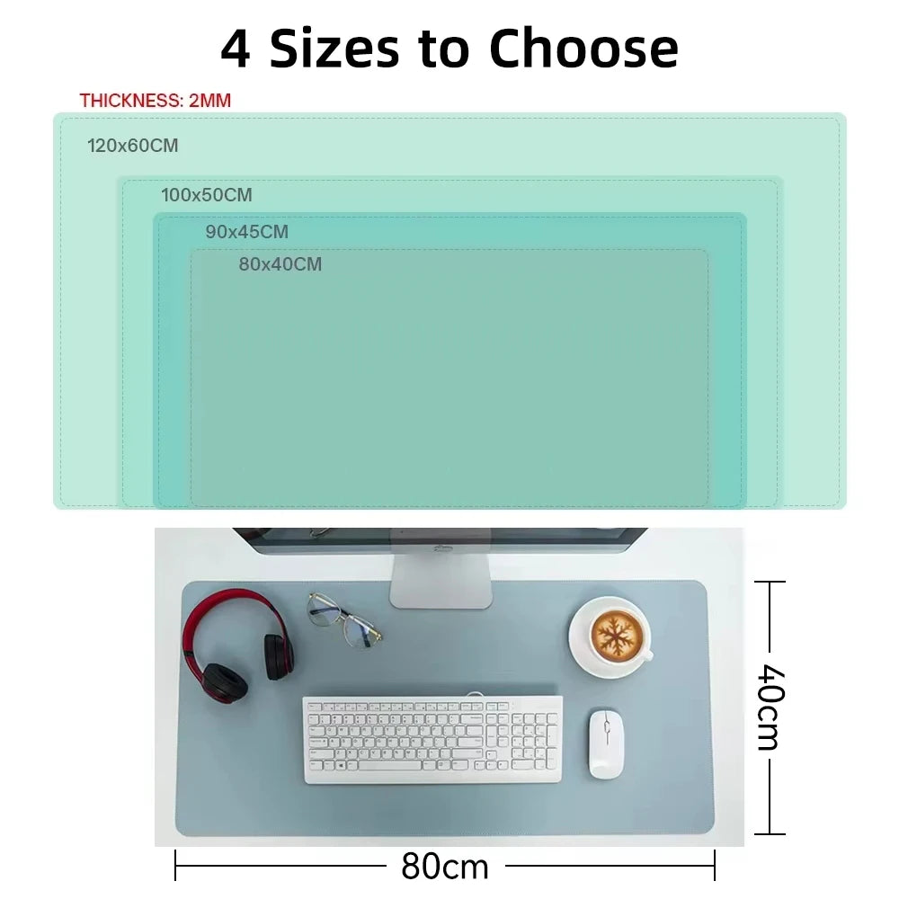 Hansong PU Leather Desk Mat — Waterproof Office & Gaming Mouse Pad