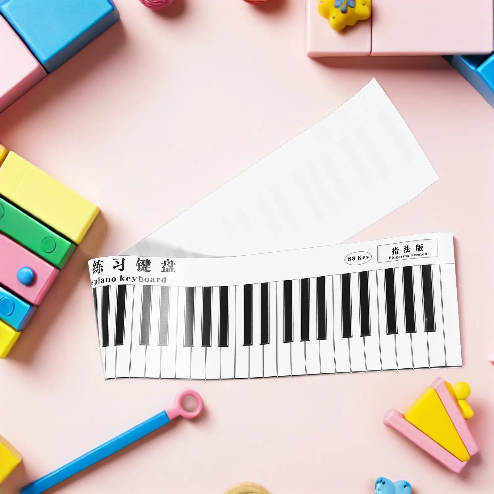 88-Key Piano Practice Mat — Portable Fingering Trainer & Note Guide