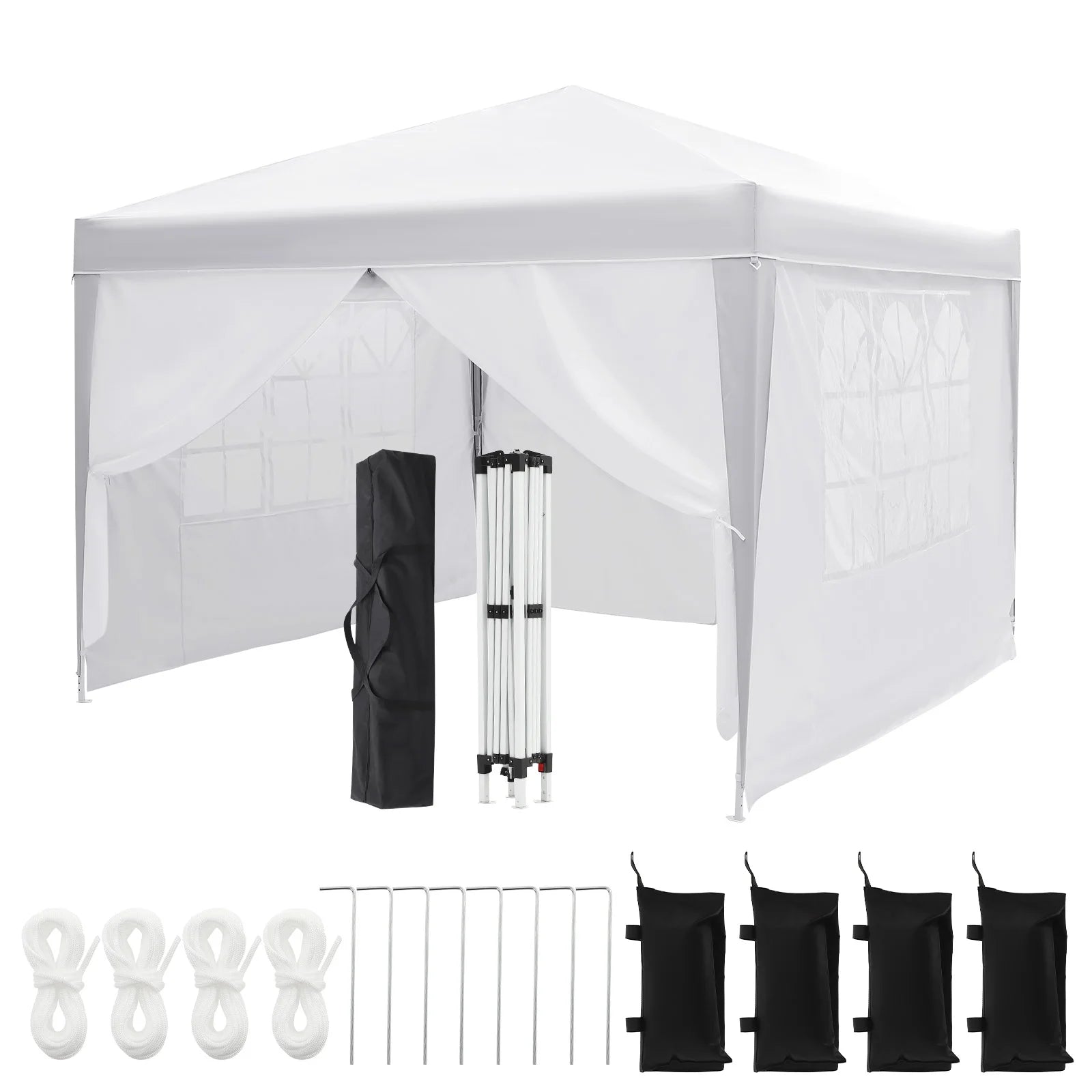 HiMISS Heavy Duty Pop Up Canopy — Waterproof Party Tent with 6 Sidewalls