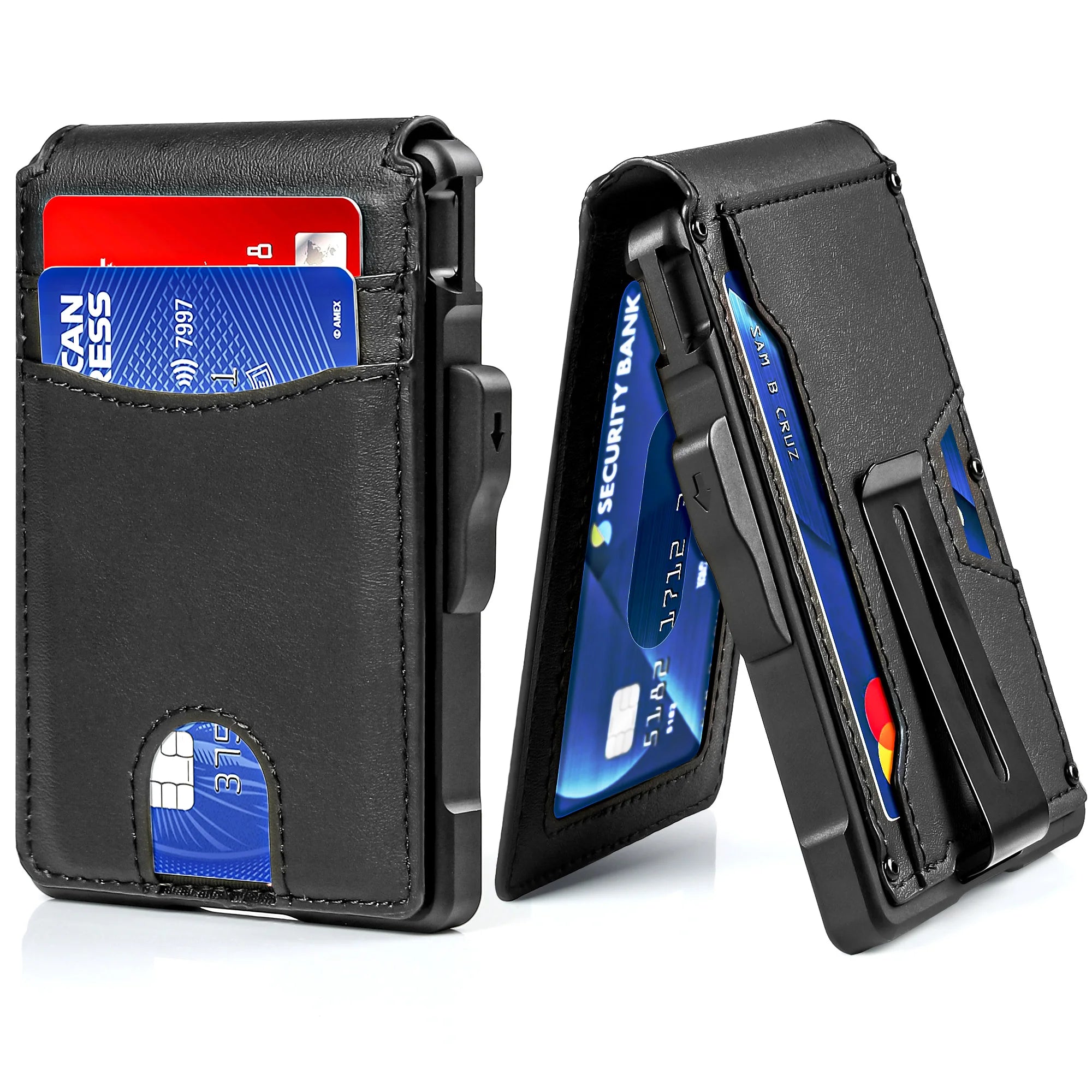 Minimalist Men's Wallet — Slim RFID Blocking Design with Money Clip