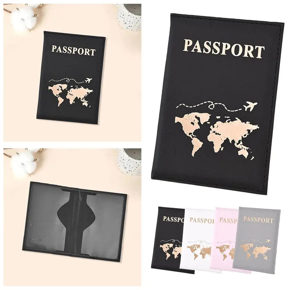 World Map Passport Cover — Protective PU Leather Travel Organizer