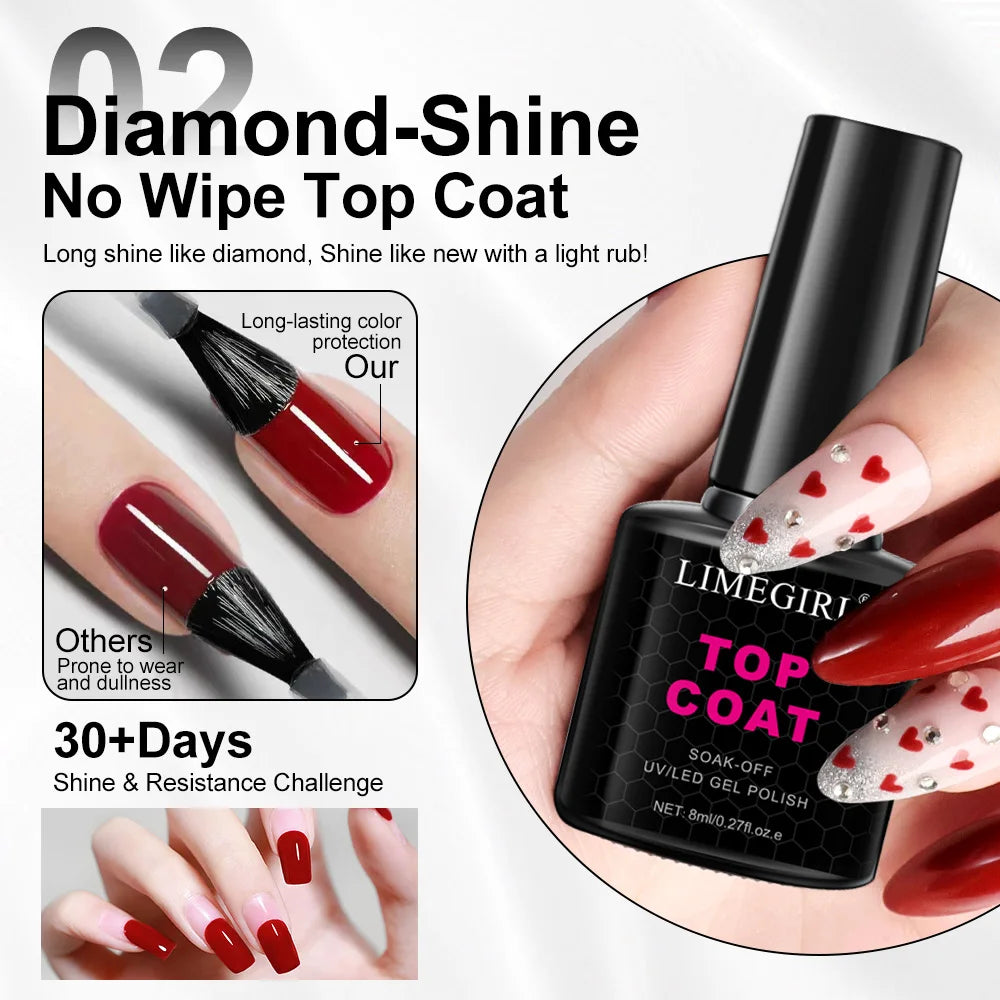 Limegirl Matte Top Coat — Professional Soak Off Nail Finish, 8ml