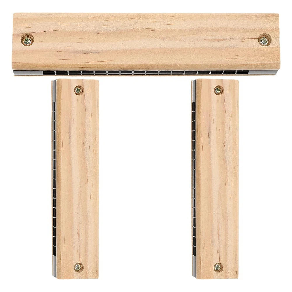 MEROCA Wooden 16-Hole Harmonica — Lightweight Musical Instrument for Beginners
