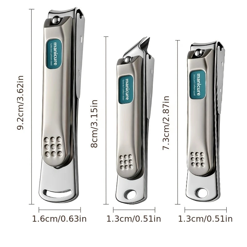 Stainless Steel Nail Clipper Set — Sharp Manicure Tools for Thick Nails