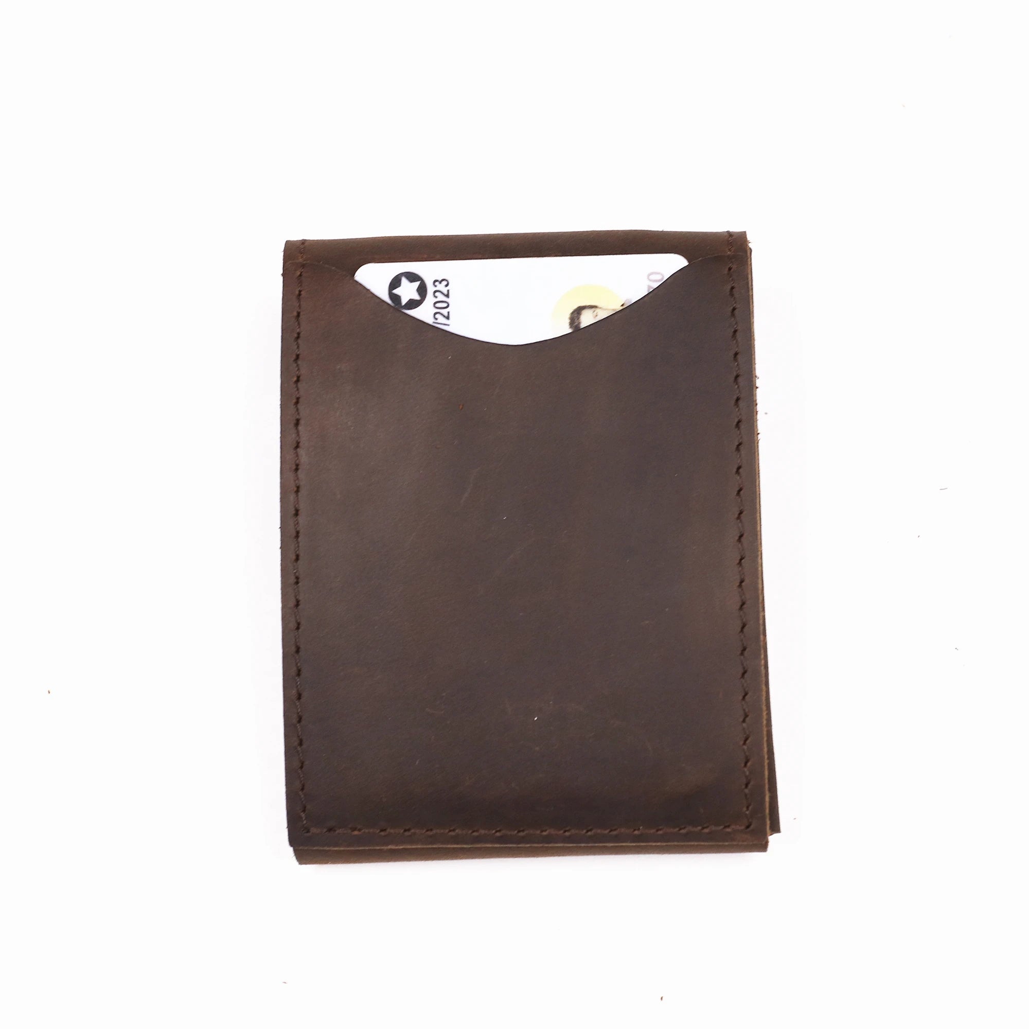 Genuine Leather Men's Slim Wallet — Minimalist Cowhide Card Holder