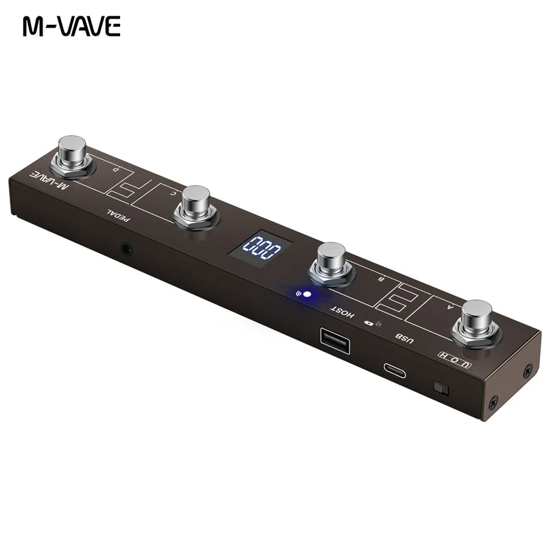 Wireless MIDI Foot Controller — 4-Button Bluetooth Pedal for Music Apps
