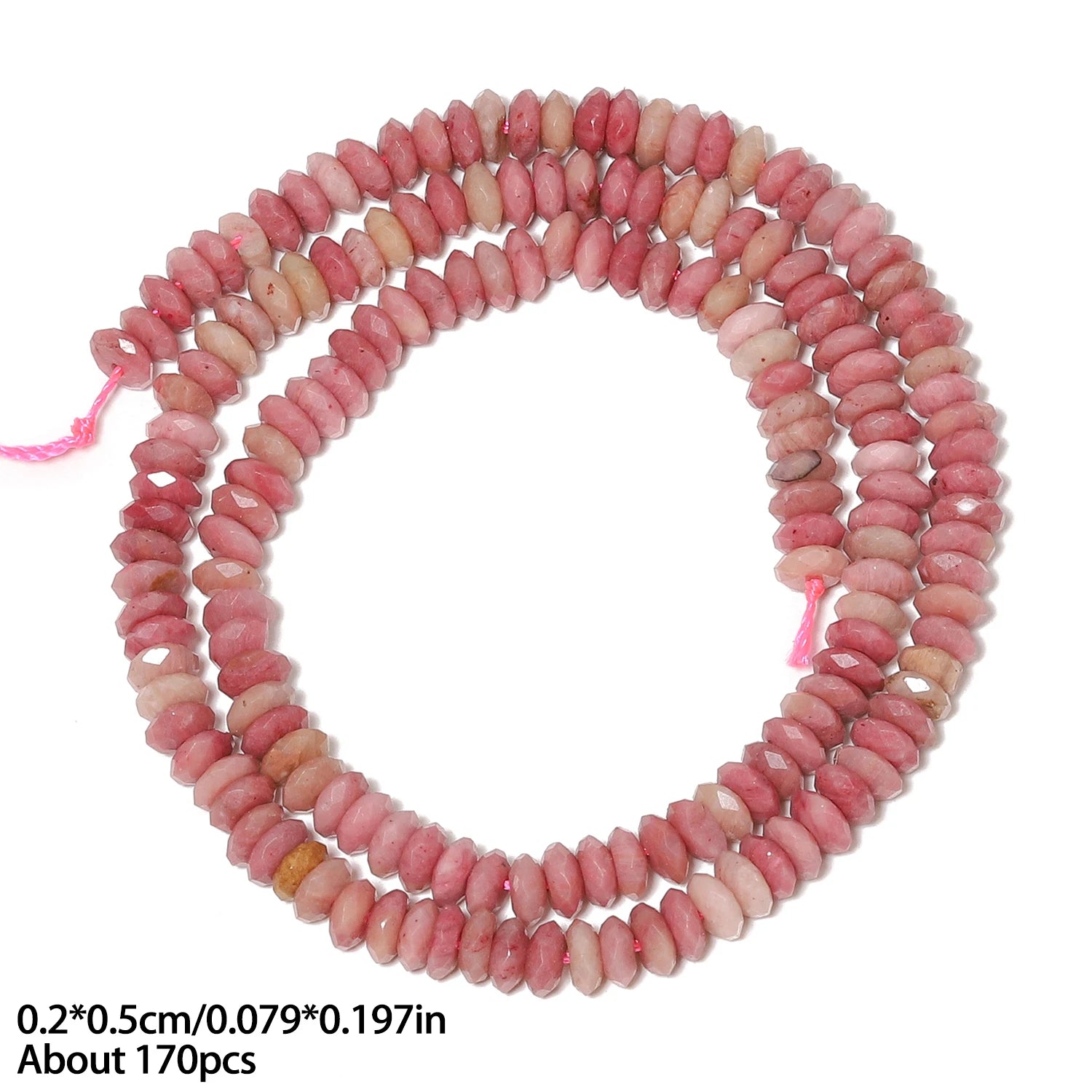 Natural Rhodonite Stone Beads — Multi-Shape Charms for DIY Jewelry Making