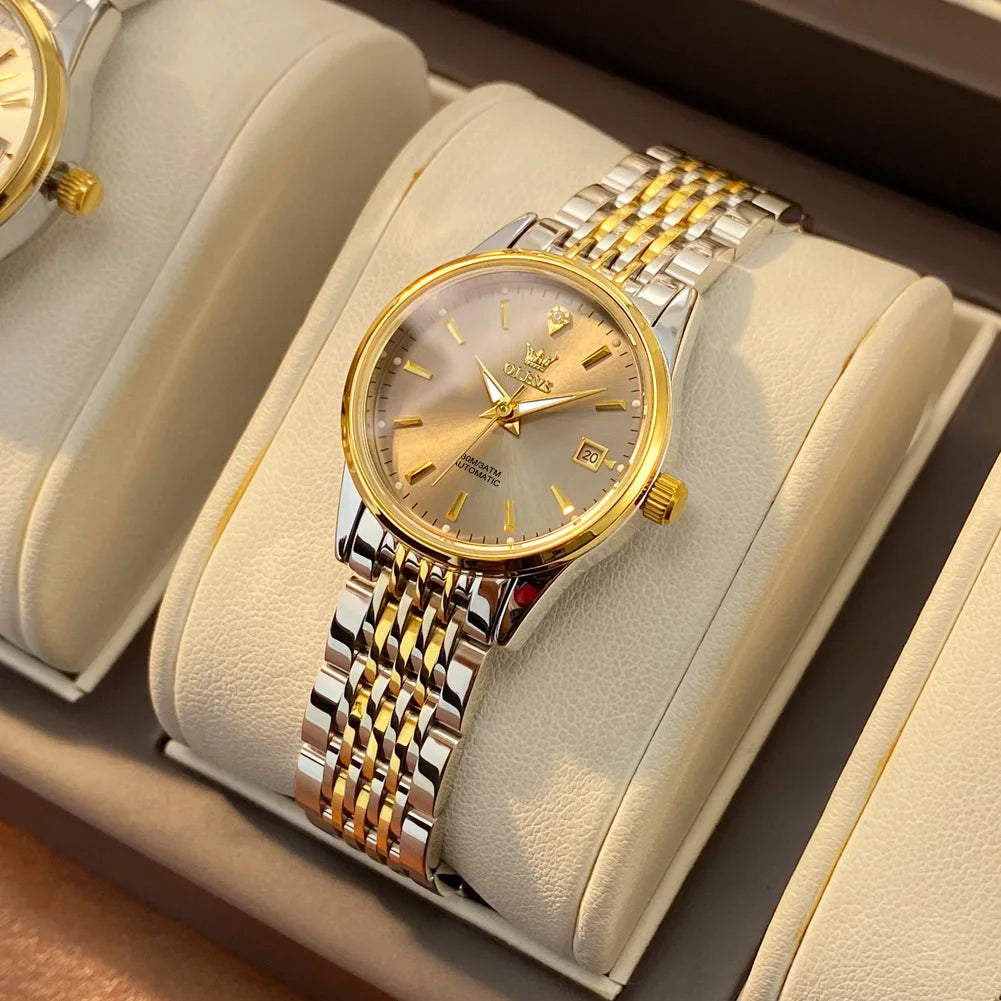 OLEVS 6635 Elegant Women's Watch — Automatic Mechanical Wristwatch with Luminous Date