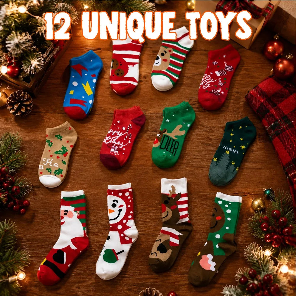 Joyfy Christmas Advent Calendar — 12 Days of Warm Cotton Socks