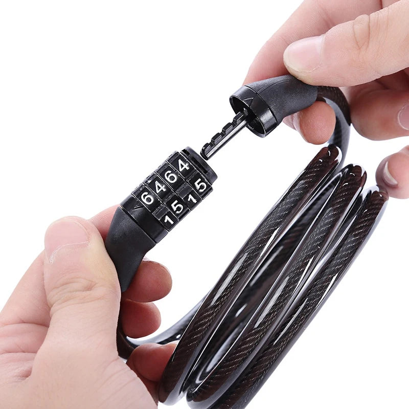 Bicycle Combination Cable Lock — Portable Anti-Theft Security for MTB and Road Bikes