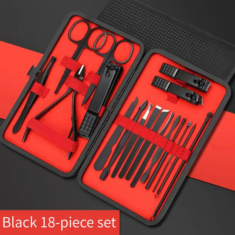 Professional Manicure and Pedicure Set — Stainless Steel Nail Care Kit
