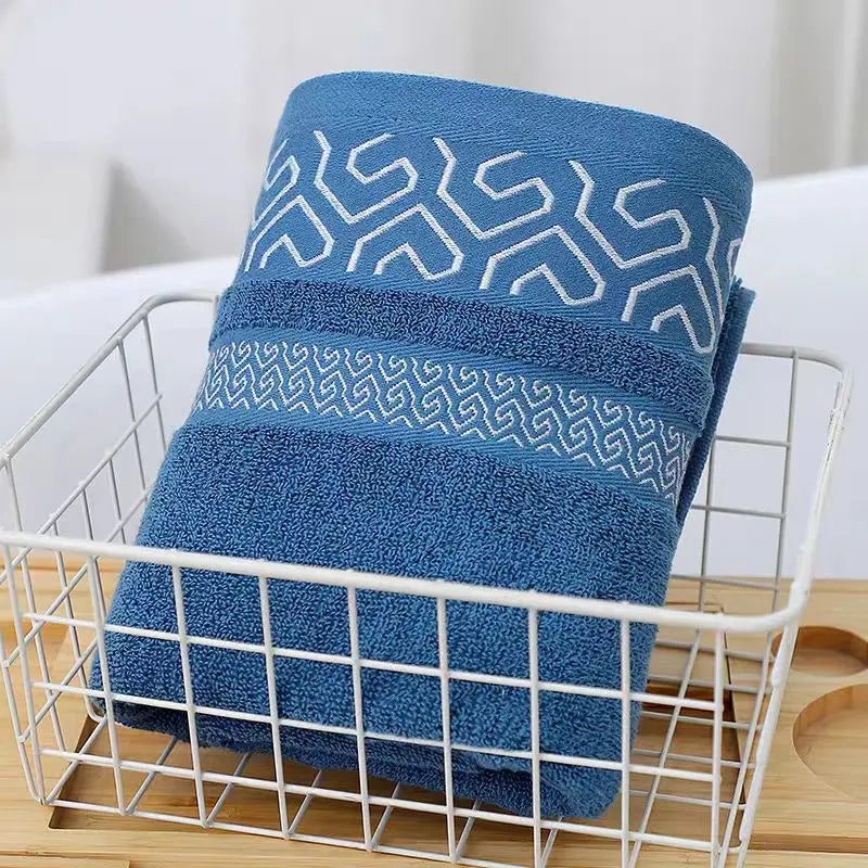 Pure Cotton Thick Bath Towel — Highly Absorbent & Soft Texture