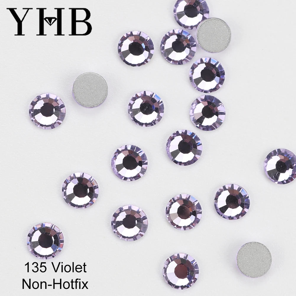 YHB Crystal Flat Back Rhinestones — Glitter Gemstones for Nails and Fabric