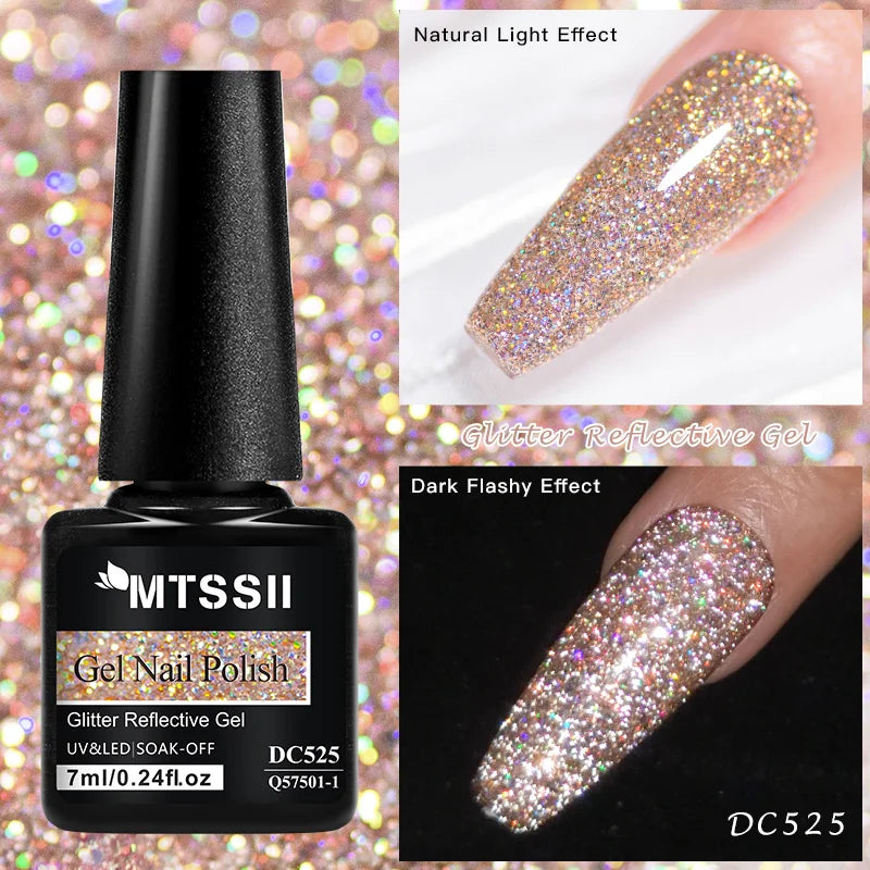 Mtssii Reflective Glitter Gel Nail Polish — Sparkling Holographic Effect