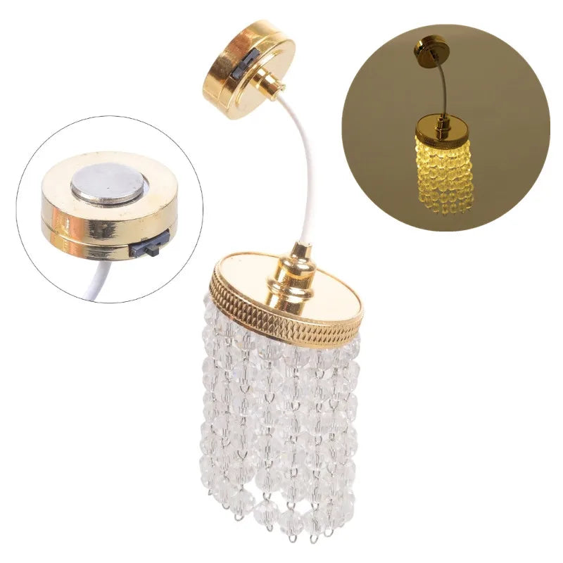 Miniature Dollhouse Table Lamp — Modern Bedside Reading Light Decor