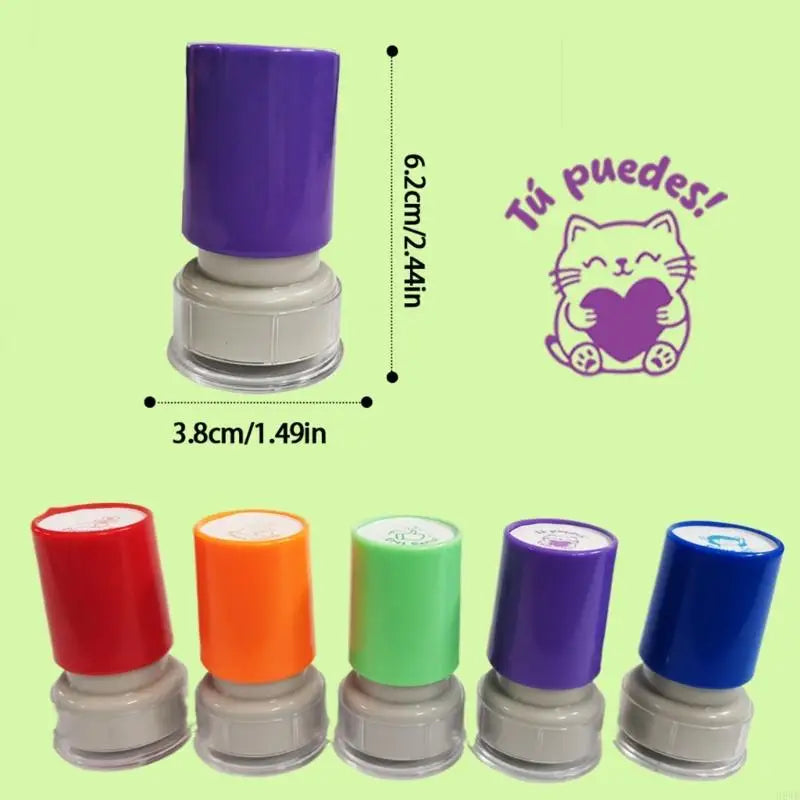 Spanish Teacher Feedback Stamp Set — 5 Colorful Praise Designs for Grading
